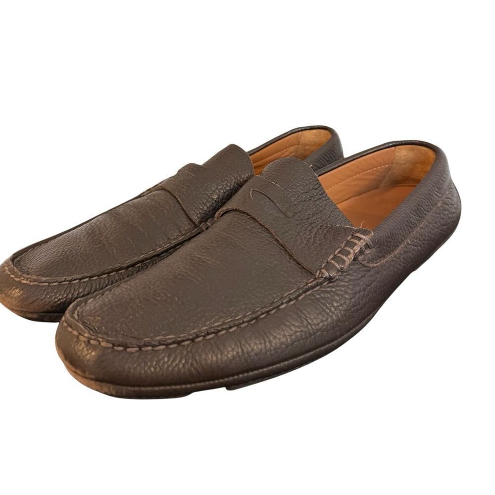 BOSS Hugo Boss brown leather loafers size 9